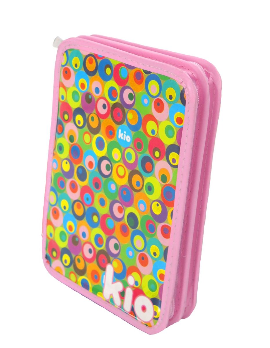 Cartuchera 2 pisos Estampado Circulos de Colores PVC