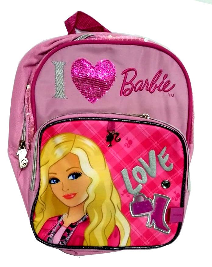 Mochila Barbie Jardin espalda corazon brilloso Love