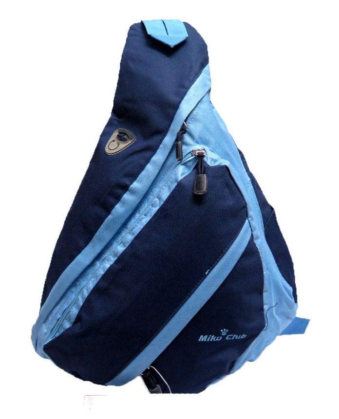 Mochila Miko Club Celeste/blanca 1 correa triangular