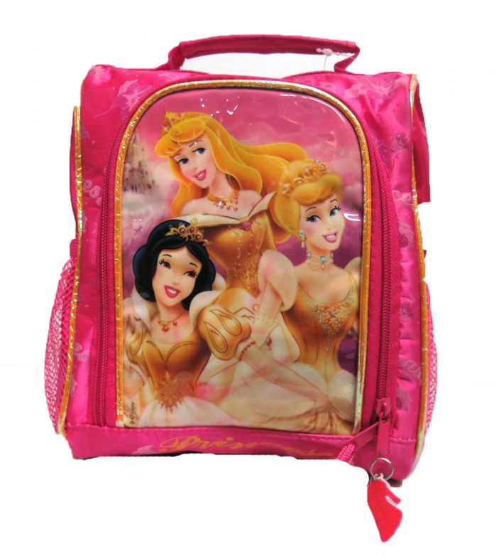 OUTLET - Lunchera tipo mochila Princesas Princess brillante bolsillo vinilico - OUTLET - INTERIOR BLANCO MANCHADO TEÑIDO CON COLOR DE EXTERIOR