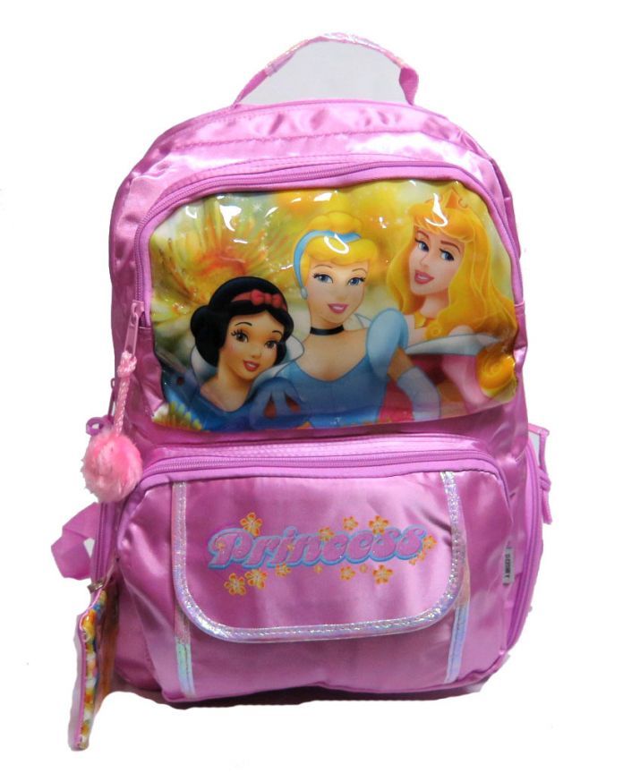 Mochila Princesa Espalda Princesas con bolsillos al frente y monedero