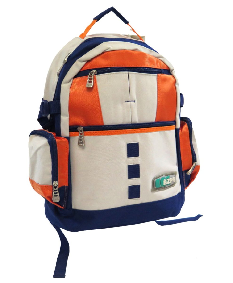 Mochila espalda lisa 5 cierres ancha