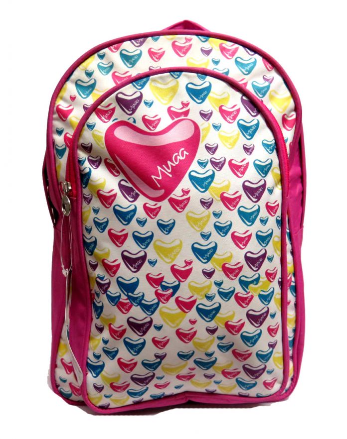 Mochila de Espalda Muaa llena de corazones de colores
