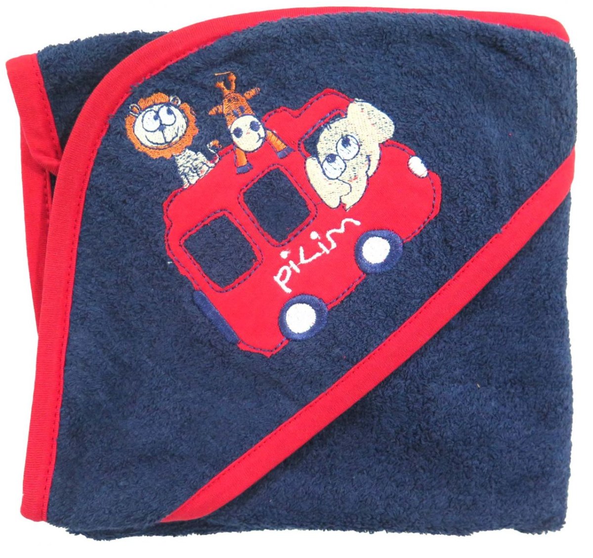 Toallon Color Con Capucha Bordada