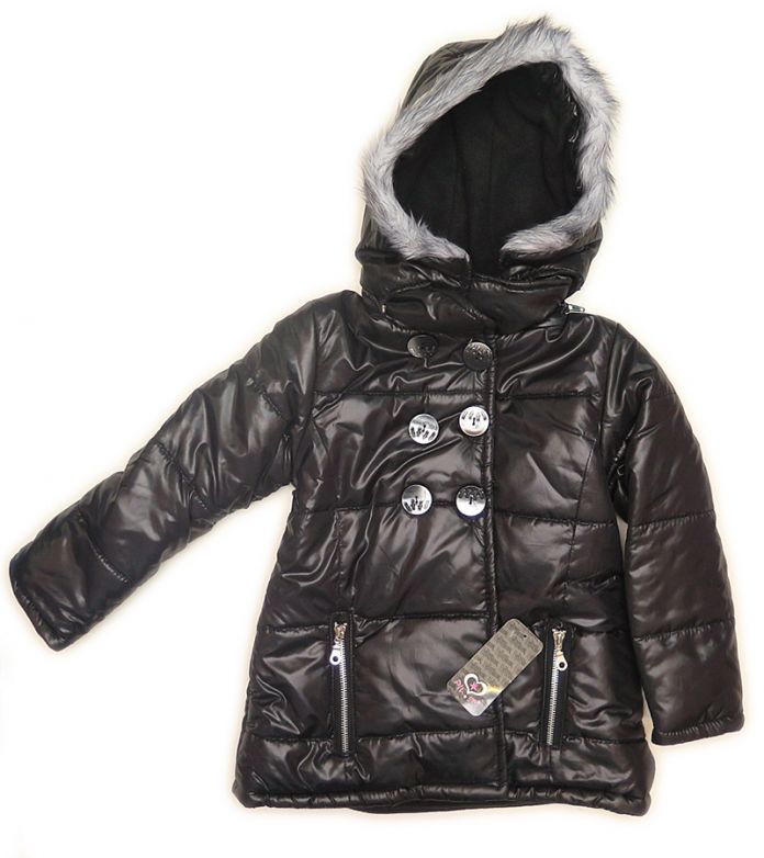 Tapado Nena con Capucha con Simil Piel