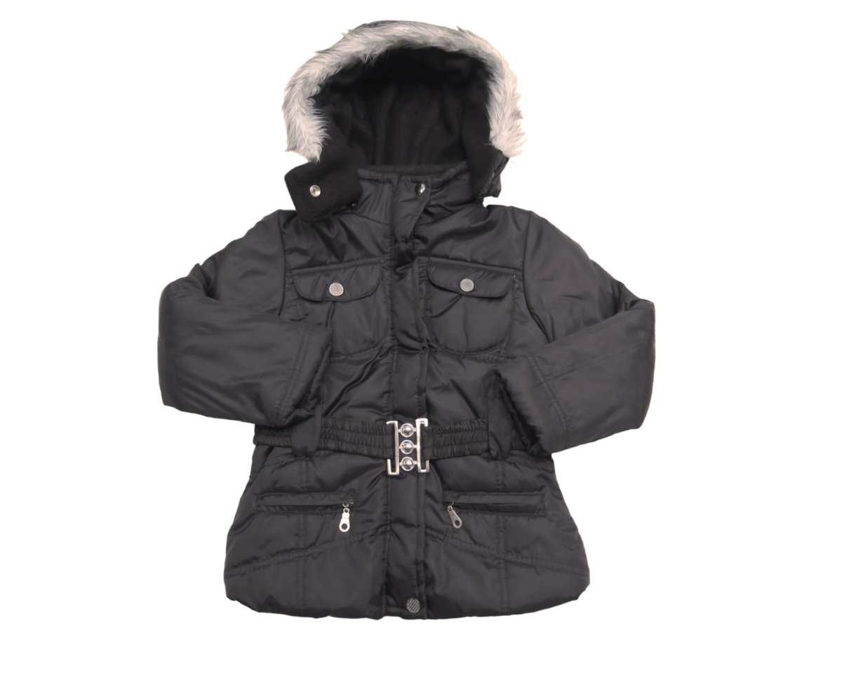 Campera Reversible con Piel Cinturon con Hebilla Capucha Desmontable