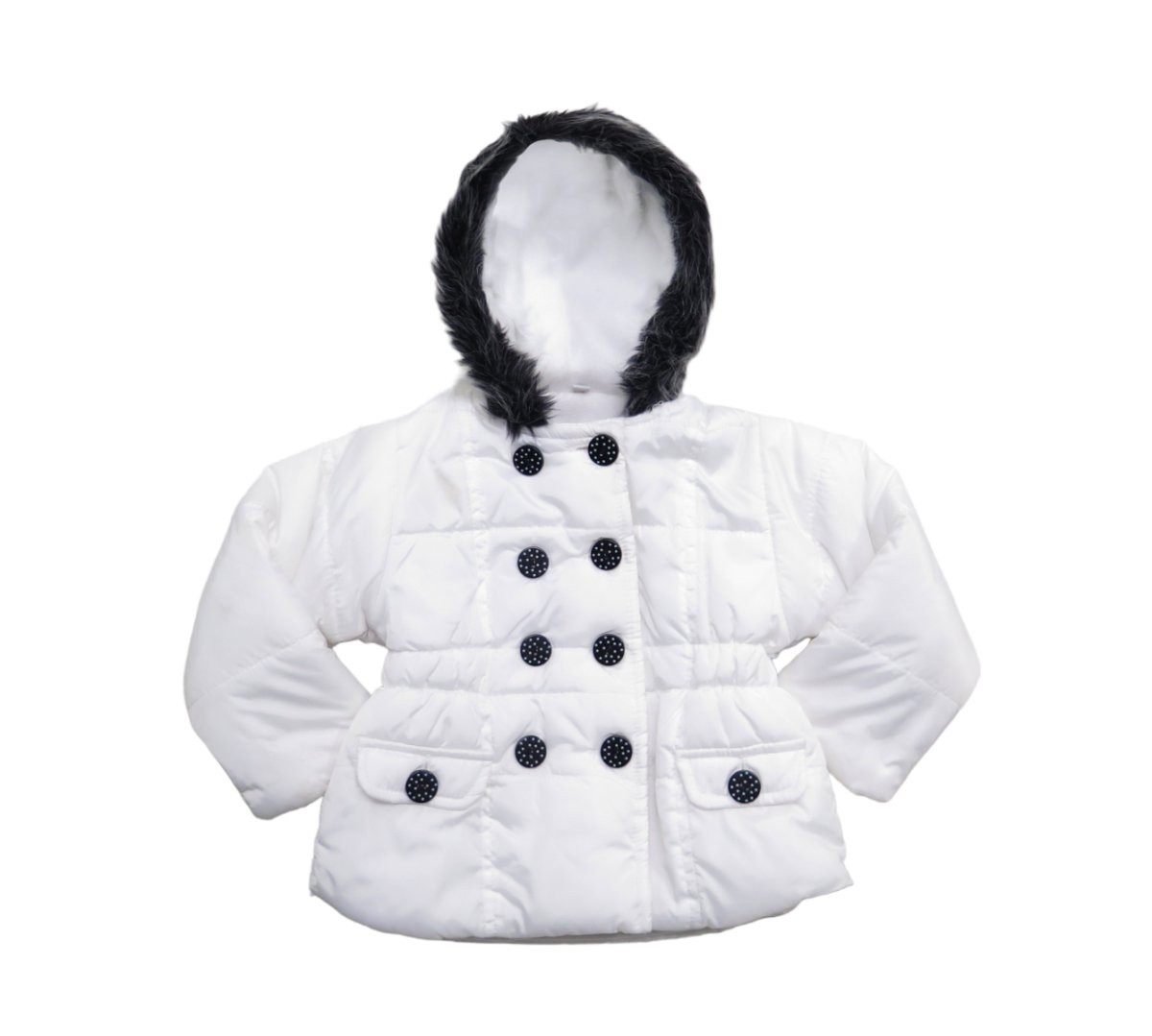 Campera Tipo Tapado con Botones - Wata y Forrada en Polar