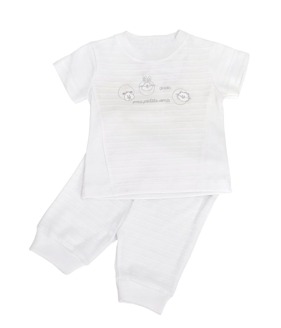 7065 GLobito Conjunto Short remera boldado animalitos