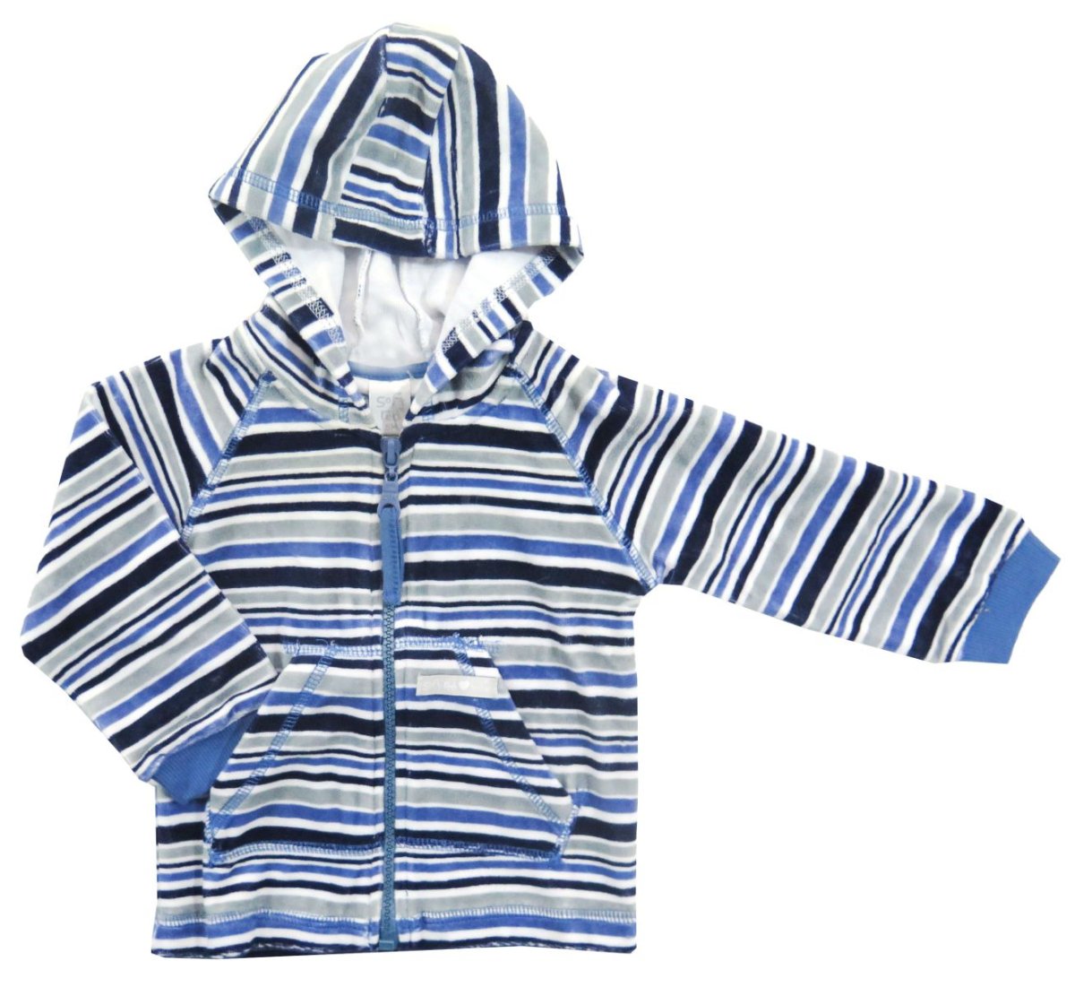 Campera de Plush con Capucha Estampado Rayado