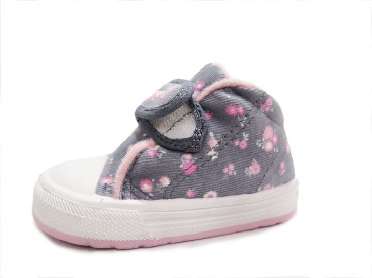 Bota corderoy con velcro estampada con Flores