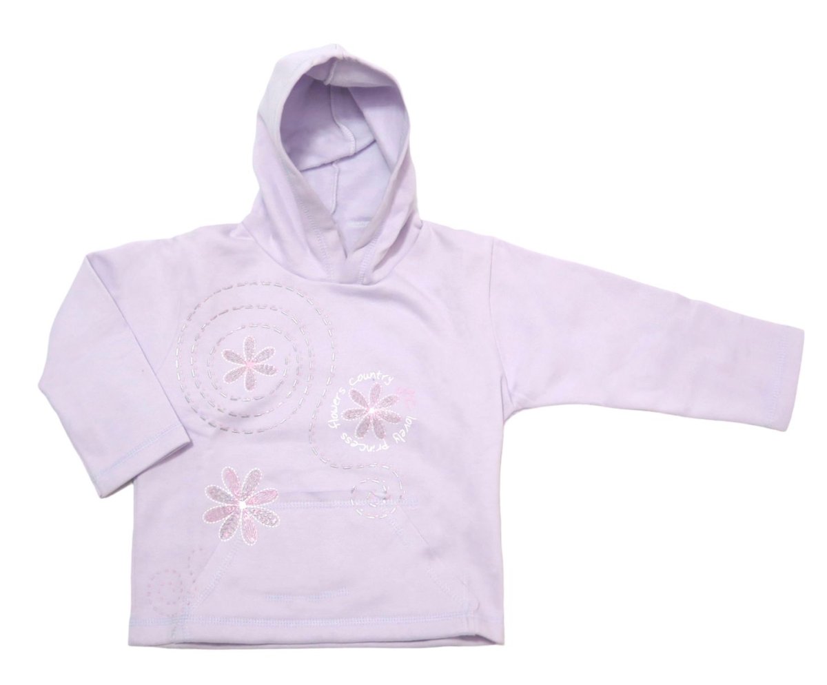 Buzo Frizado Estampado Flor con Capucha