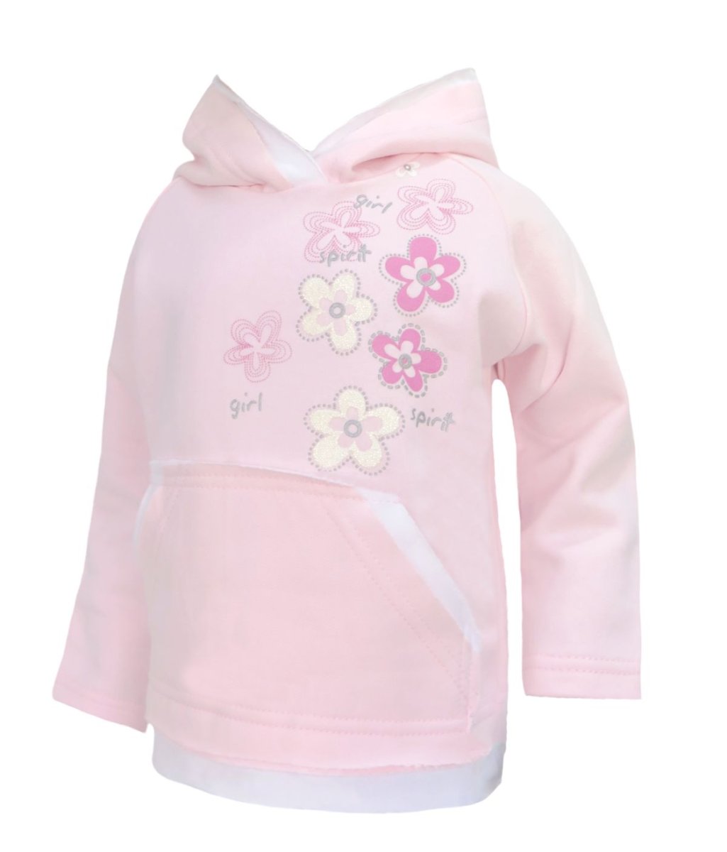 Buzo Frizado Estampado de Flores con Capucha