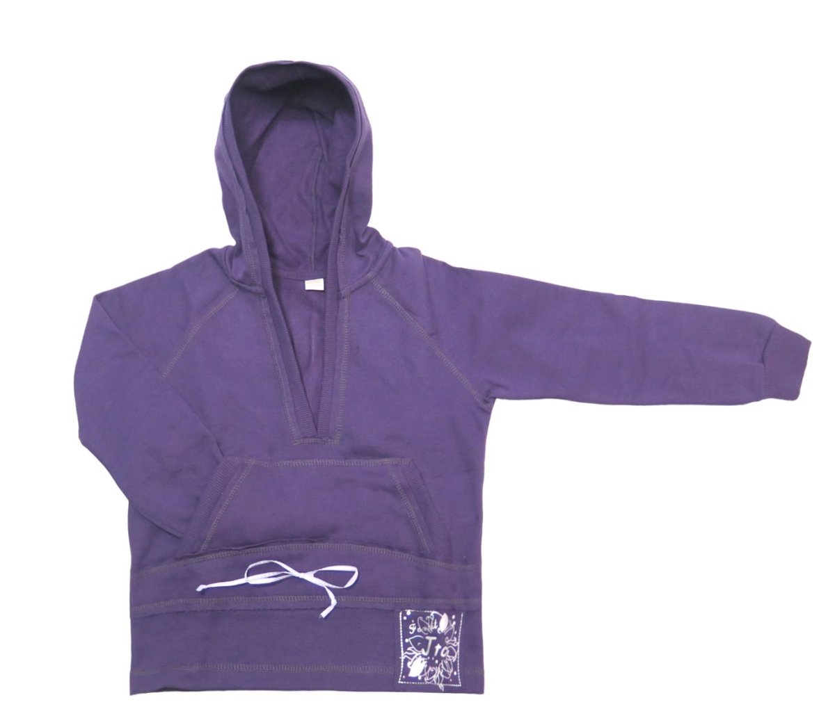 Buzo Friza Escote V con Capucha Estampado