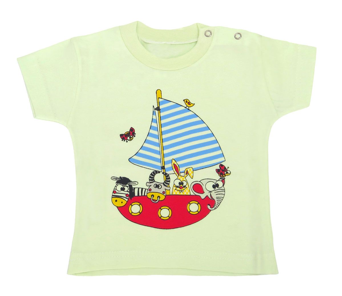 Remera Manga Corta Estampado Velero con Animales