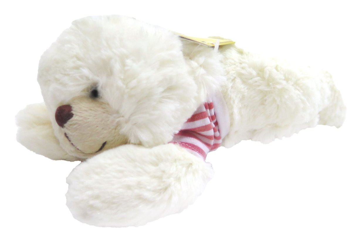 Oso de Peluche Acostado con Remera Rayado sin Sonido