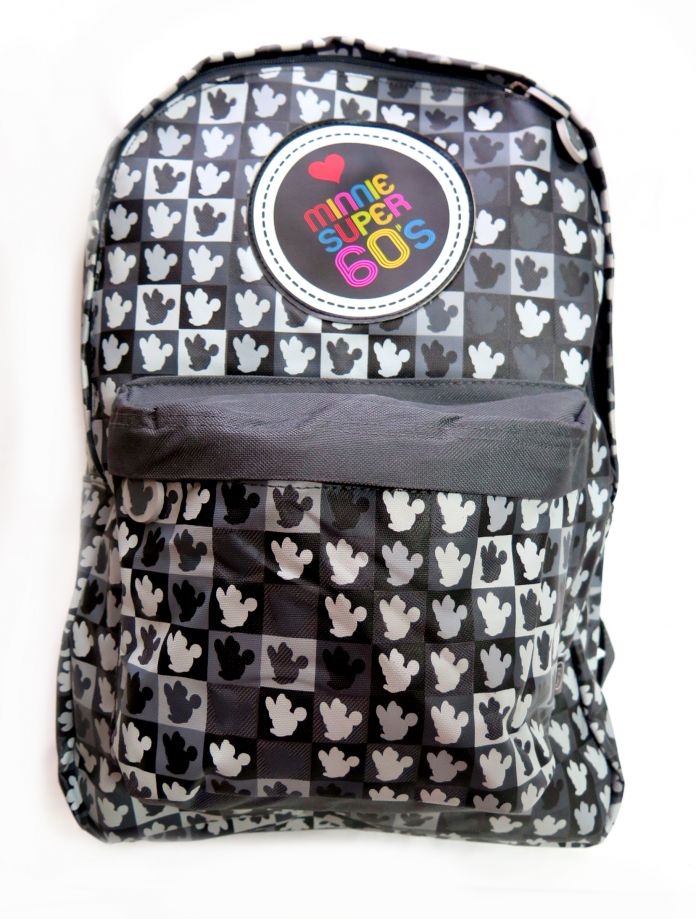 Mochila espalda Minnie Mickey super 60's blanca negra gris o colores con caritas de minnie