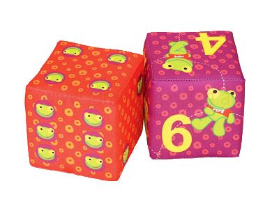 Meñique Mary Sapo Pepe 2 cubos apilables acolchados goma espuma estampados