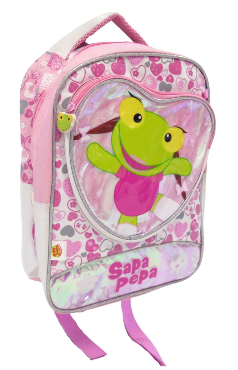 Mochila Sapa Pepa de espalda  bolsillo al frante en forma de corazon