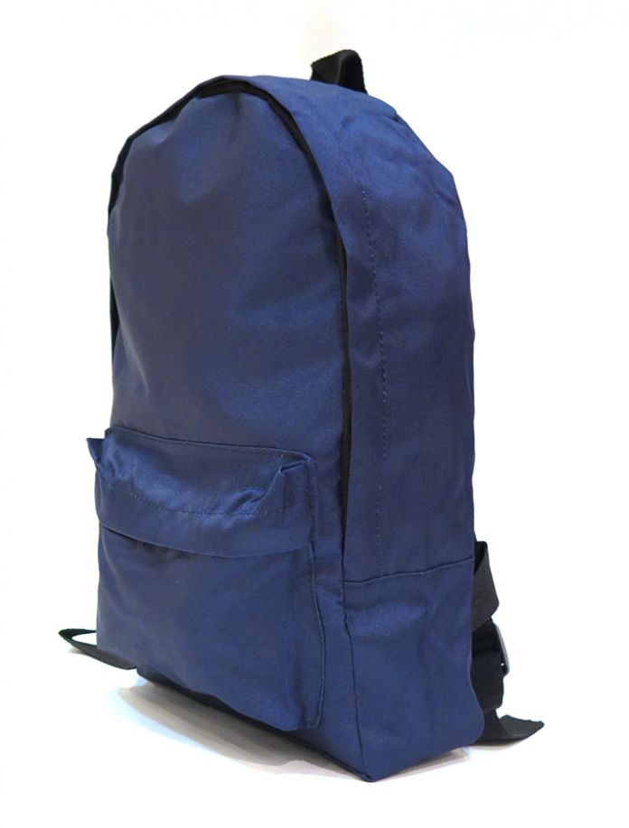 Mochila Azul marino espalda Lisa - bolsillo frontal  - 41 cm