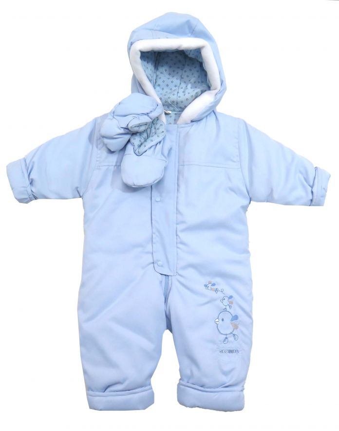 Enterito Termico Microfibra Wata Bordado Pajarito Con Broches y Botitas