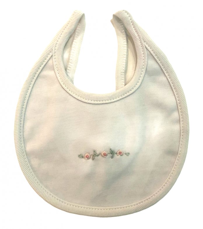 Babero Redondo Bordado Rococo Tiras