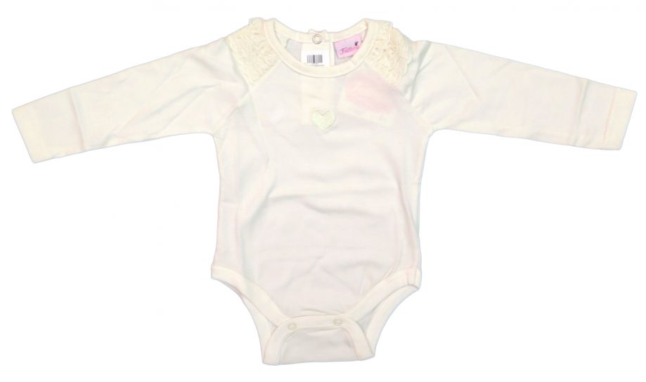 Body Manga Larga Liso Con Broderie