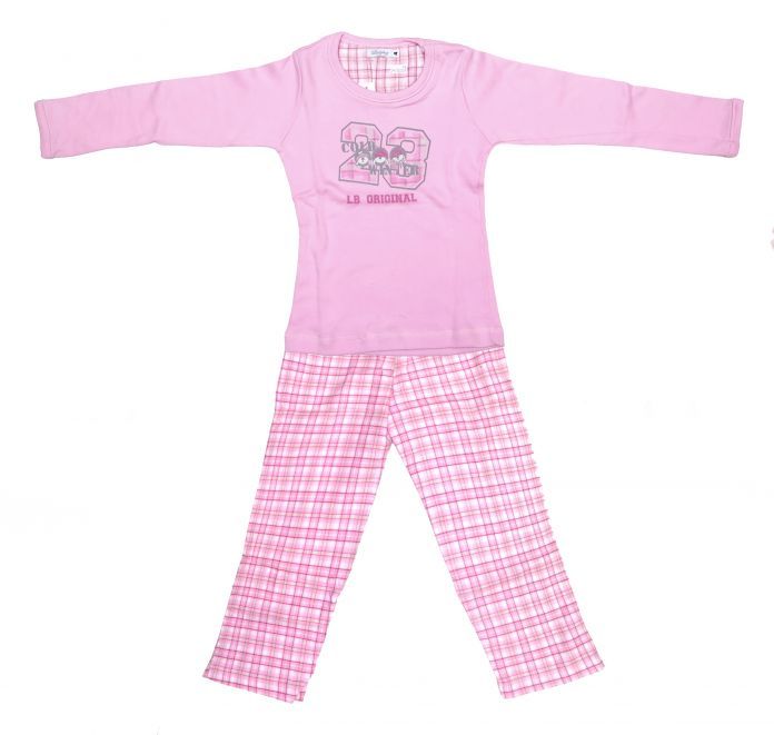 Pijama Nena / Varon  Mangas Lagas / Piernas Largas - Bordado - Pantalon de Viyela a cuadros