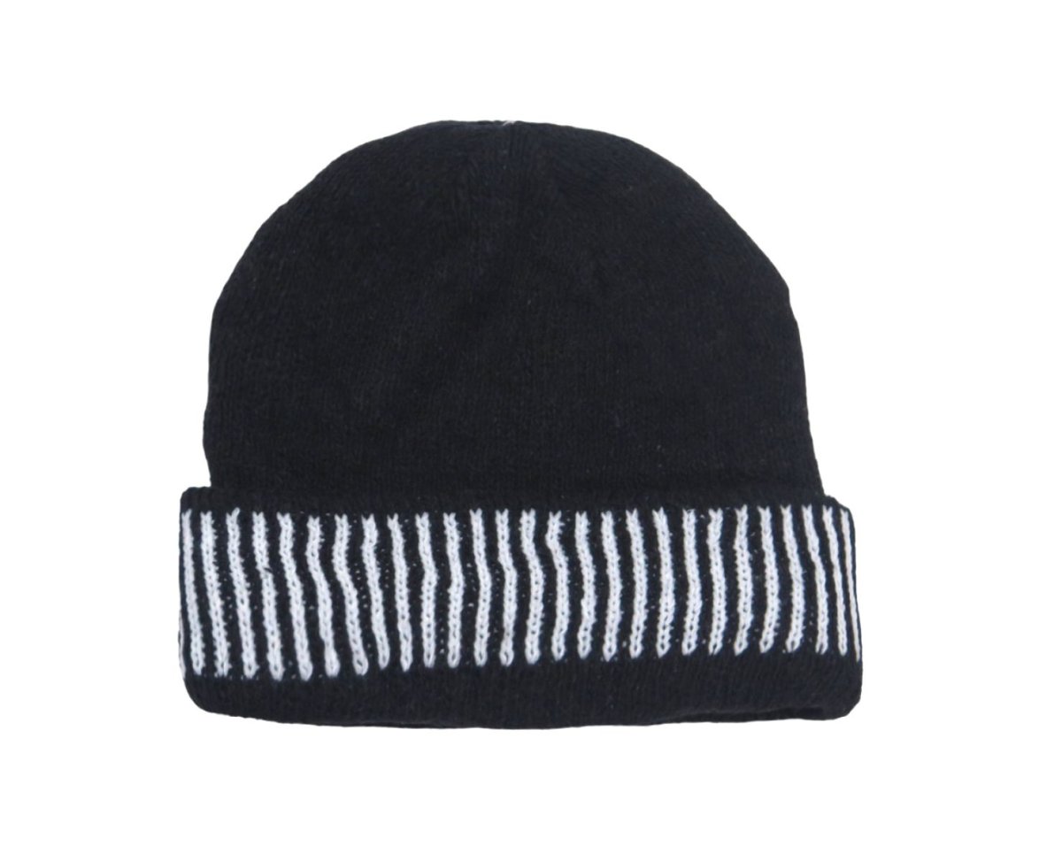 Gorro Tejido Rayado en el Borde
