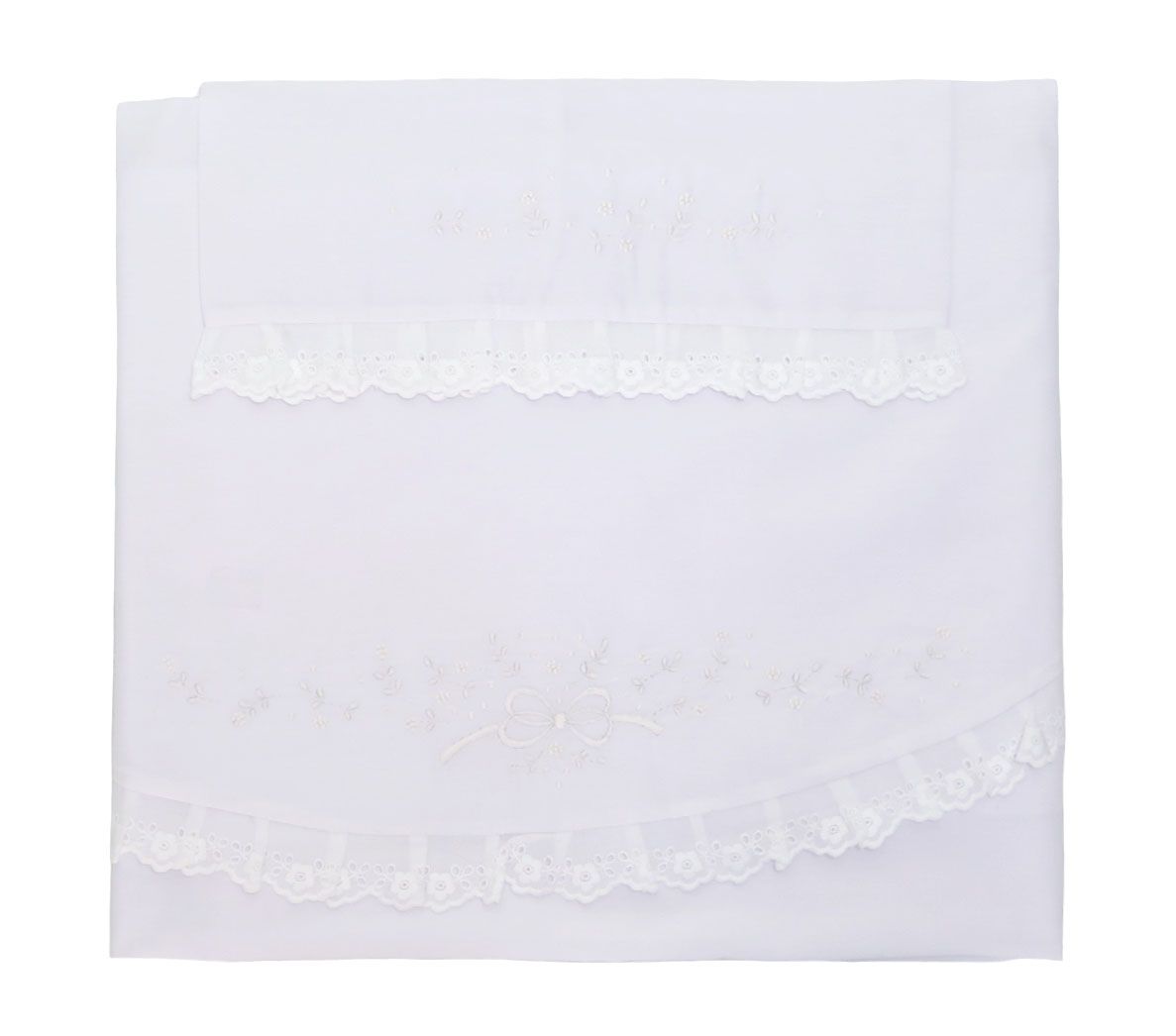 Sábana Cuna Alta Costura Bordada - 3 Piezas