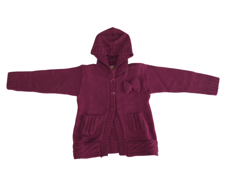 Saco Tejido con Capucha Trenzas y Moño