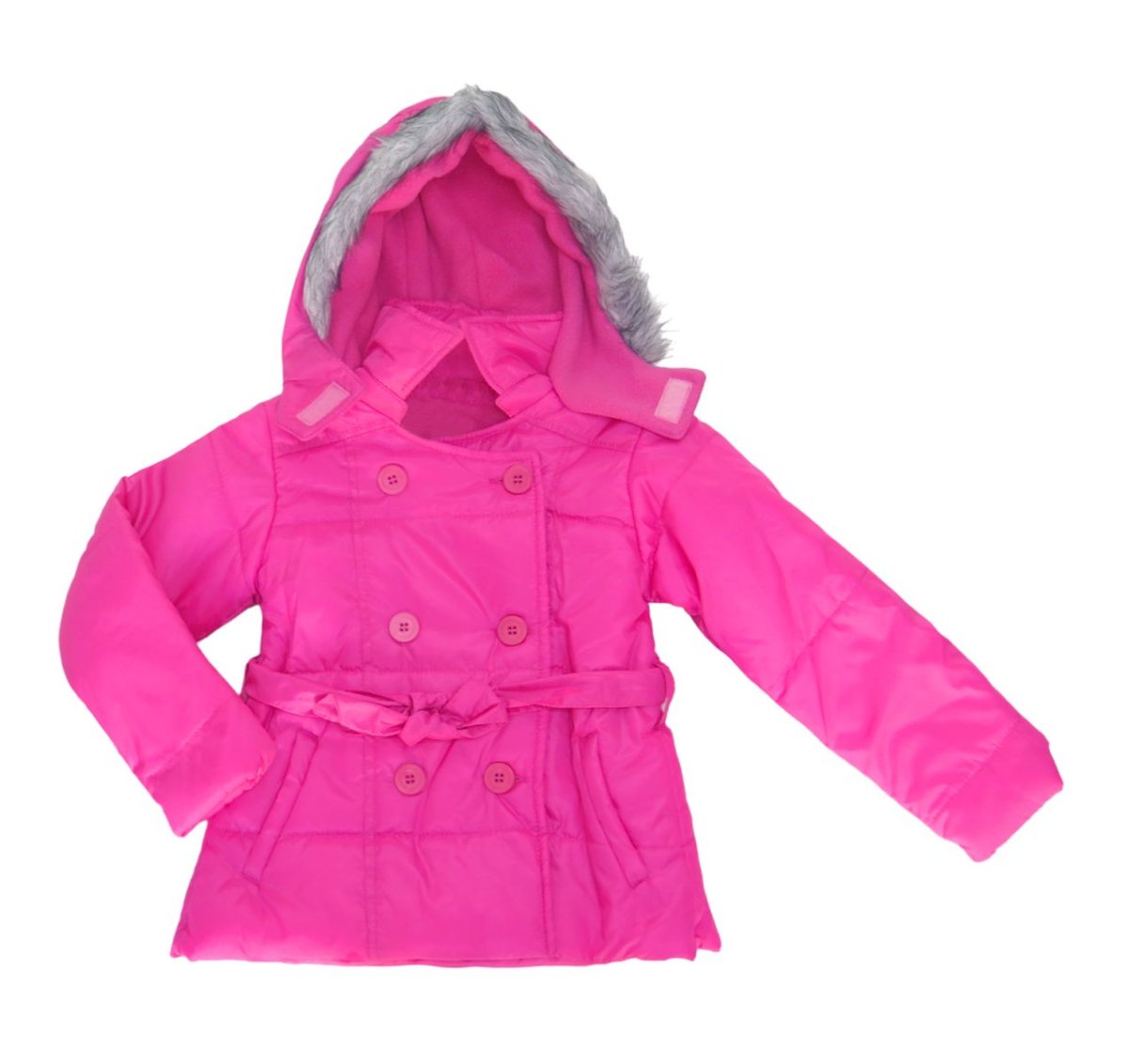 Campera Tipo Tapado con Capucha y Piel