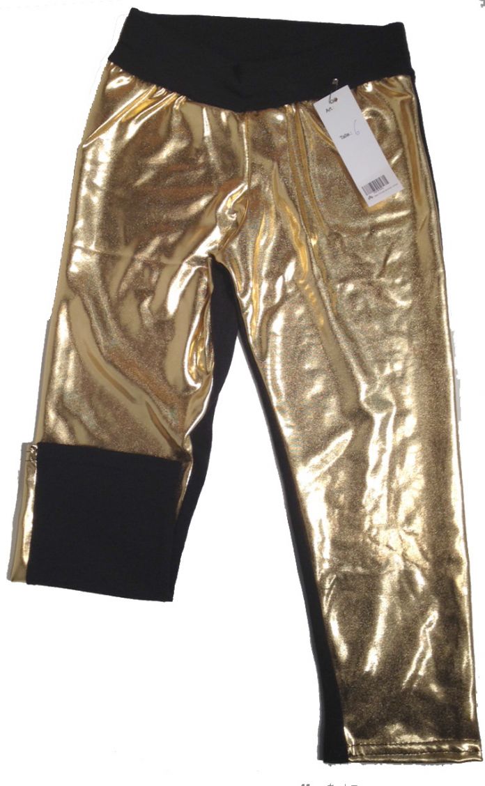 Calza de modal combinada negro y dorado