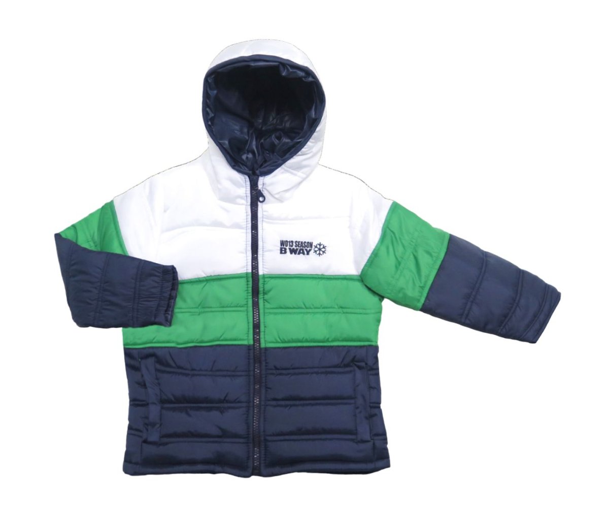 Campera de Abrigo con Wata Termica Rayada con Capucha