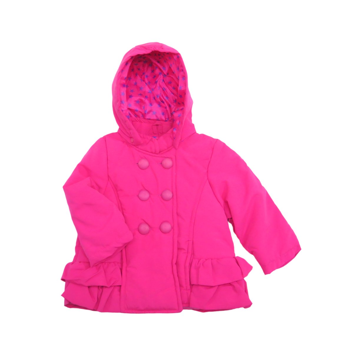 Campera Tipo Tapado con Capucha y Volados