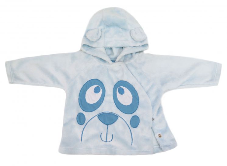 Campera Buzo Piel Bordado Abierta al Costado