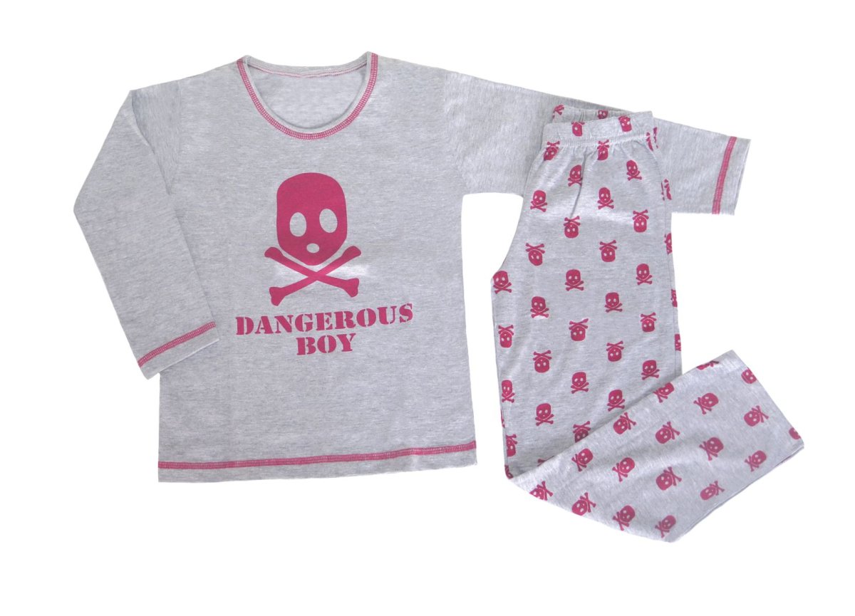 Pijama Invierno Remera M/L Pantalon Estampado Calavera