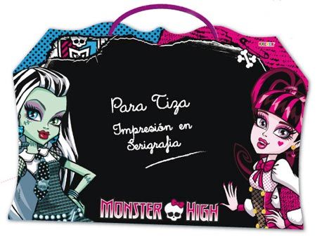 pizarra monster high con tiza y borrador