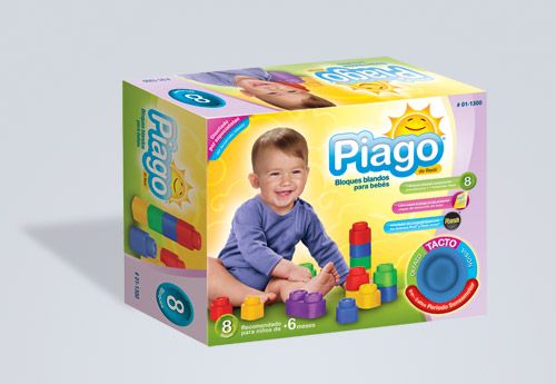 Piago 8 bloques blandos suavemente aromatizados para BEBE