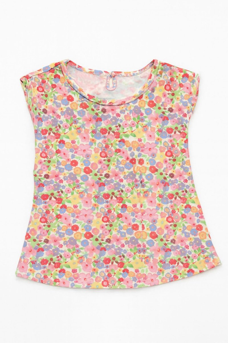 Remera Manga Corta Estampada Floreada