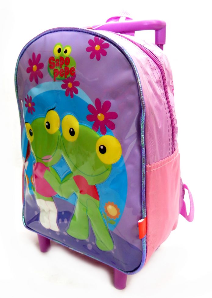 Mochila Con carro Sapo pepe con Sapa Pepa Rosa Jardin