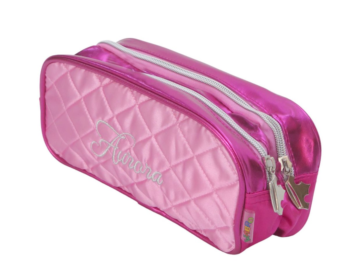 Cartuchera Canopla 2 cierres con Estampado de Princesas con lentejuelas "Solo Amor"