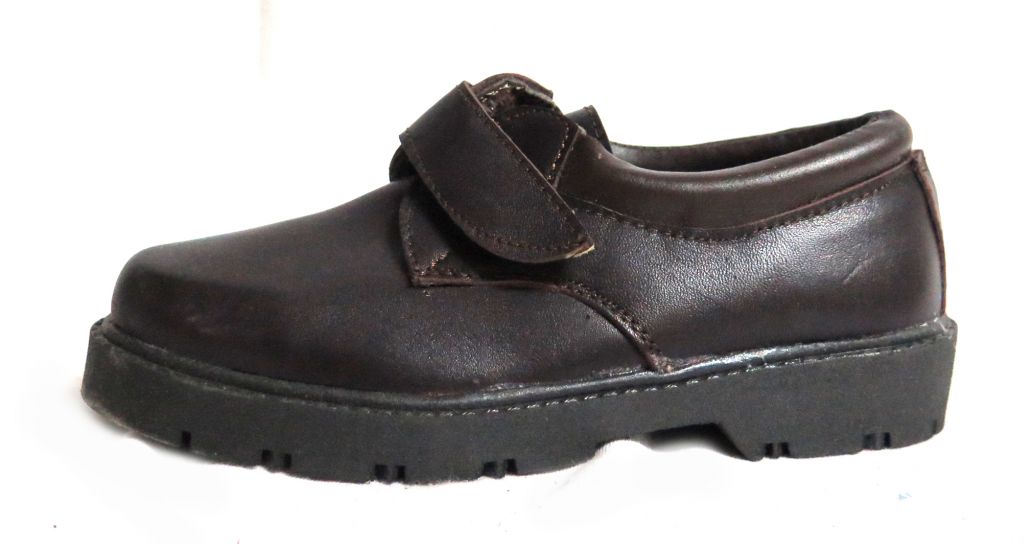 Zapato Colegial Cuero Velcro Abrojo