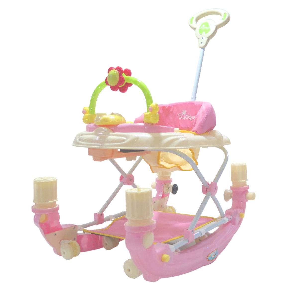 Andador mecedor burbuja, con tablero musical, manija