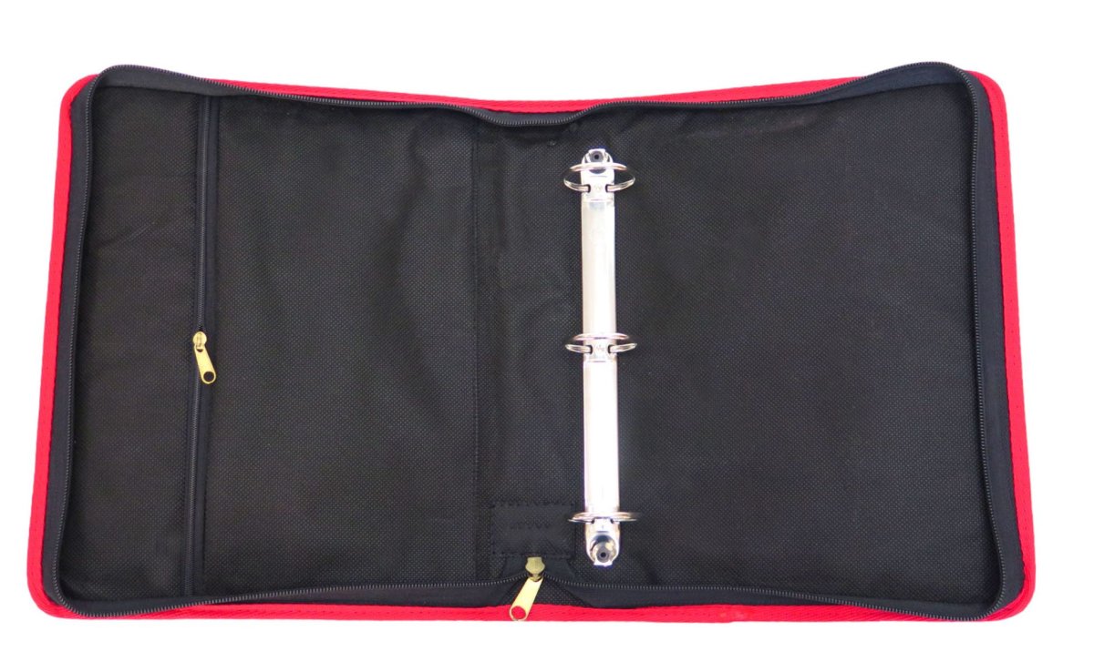 Carpeta N° 3 Forrada En Tela Con Cierre 3 Ganchos- Bordado De Love Con Cierre