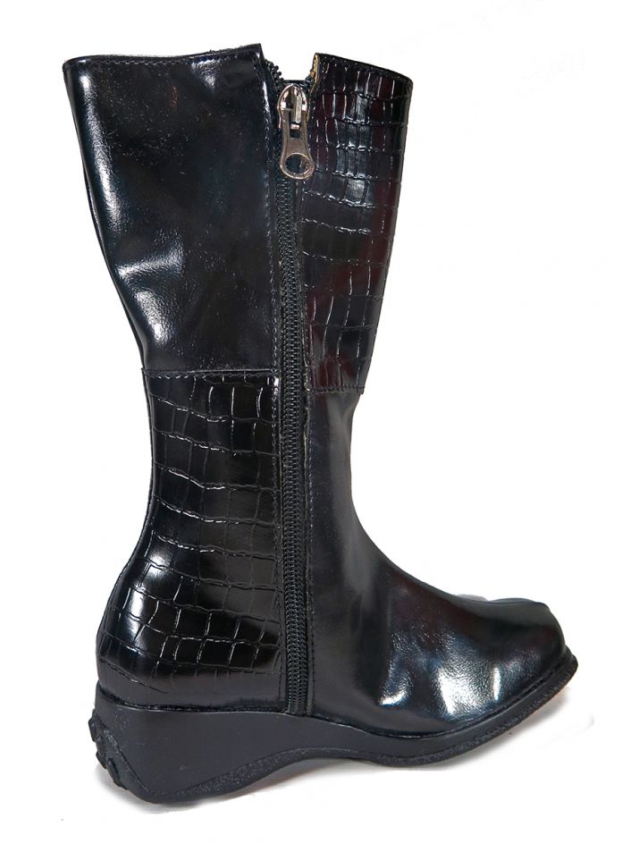 Bota Caña Alta Lady con cierre sectores tipo reptil