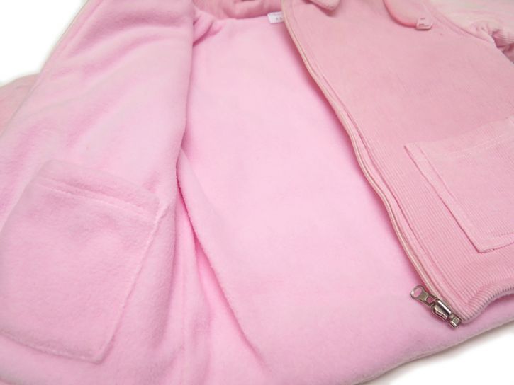 Campera Childrens Polar de un lado Corderoy del otro Reversible - Capucha Desmontable