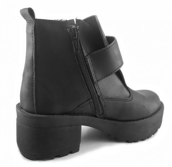 Bota Borcego Hebilla Cuerina