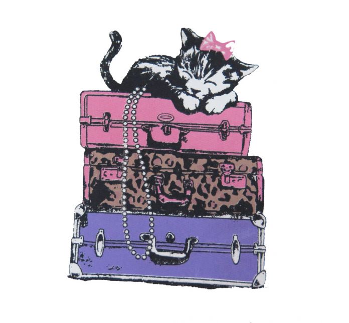 Buzo de friza Estampado Gato Con Valijas