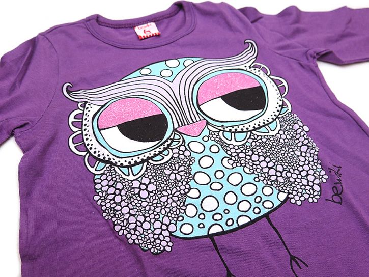 Vestido Manga Larga Estampa de Buho LECHI