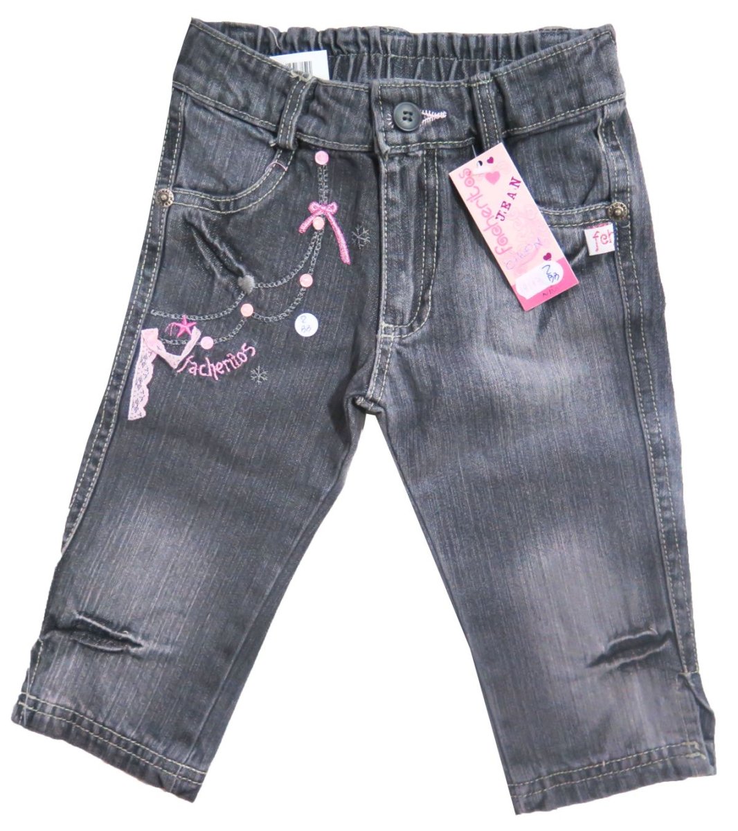 Pantalón de Jean Flores Bordadas en Pierna